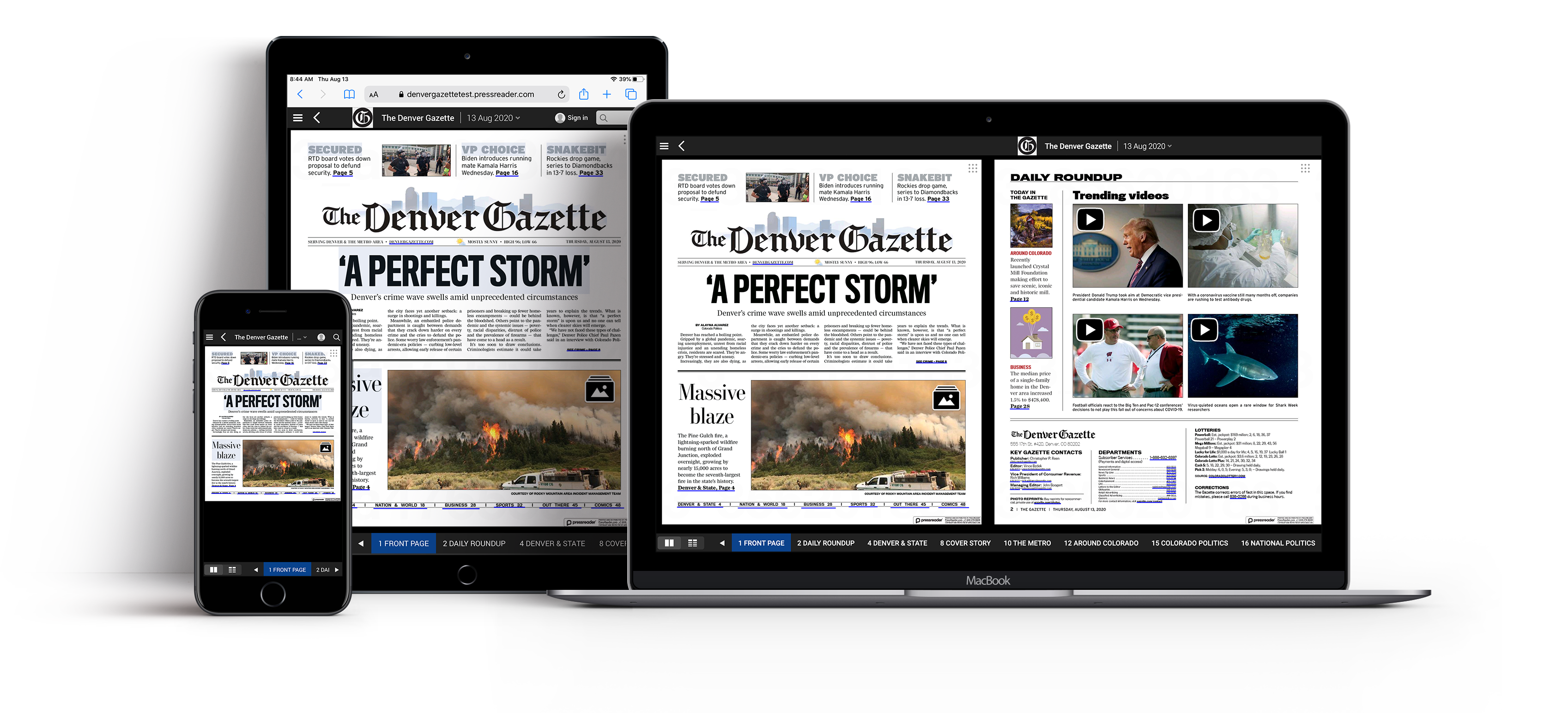 Multiple viewing options available for reading your Denver Gazette newspaper